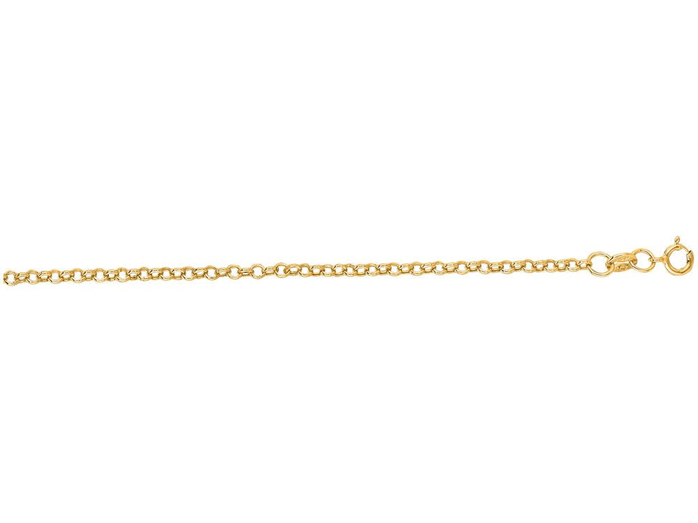 Finejewelers 14 Kt Yellow Gold 18 Inch 2.0mm Bright Cut Rolo Chain With Spring Ring Clasp