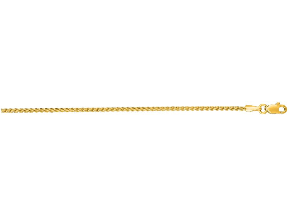 Finejewelers 14 Kt Yellow Gold 18 Inch 1.5mm Shiny Round Wheat Chain With Lobster Clasp