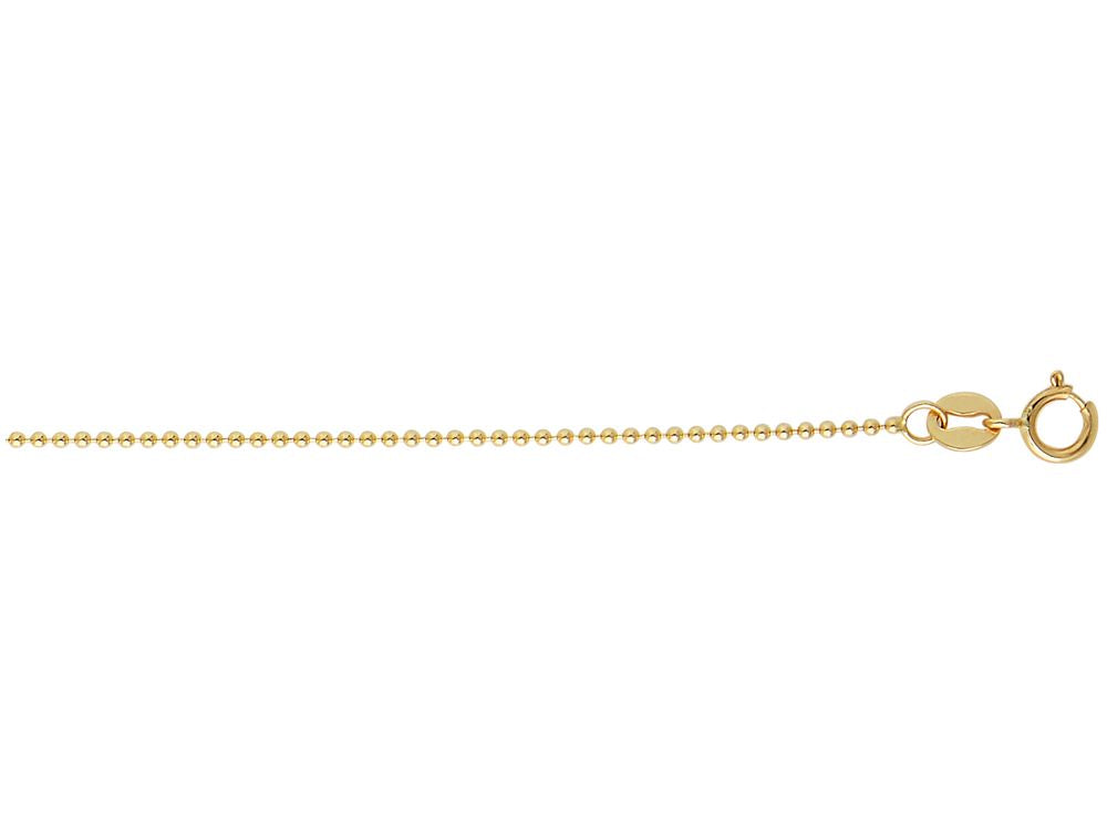 Finejewelers 14 Kt Yellow Gold 18 Inch 1.5mm Non-bright Cut Shiny Bead Chain With Lobster Clasp