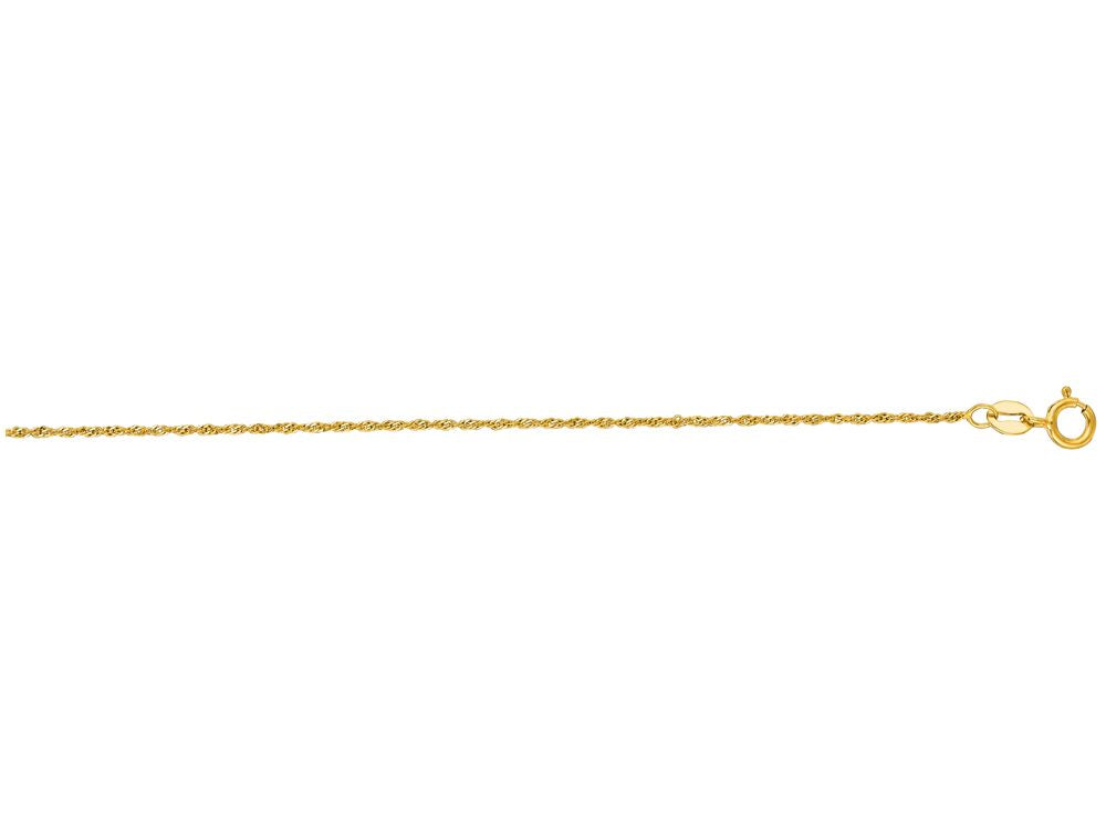 Finejewelers 14 Kt Yellow Gold 16 Inch 1.0mm Bright Cut Singapore Chain With Spring Ring Clasp