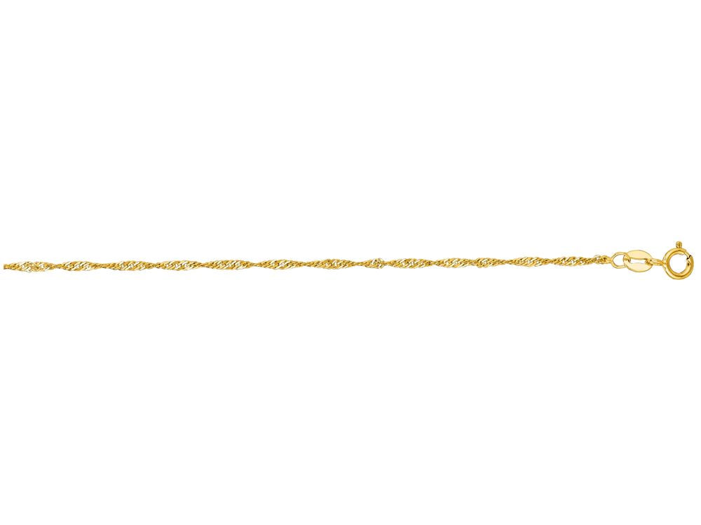 Finejewelers 14 Kt Yellow Gold 16 Inch 1.5mm Bright Cut Singapore Chain With Spring Ring Clasp