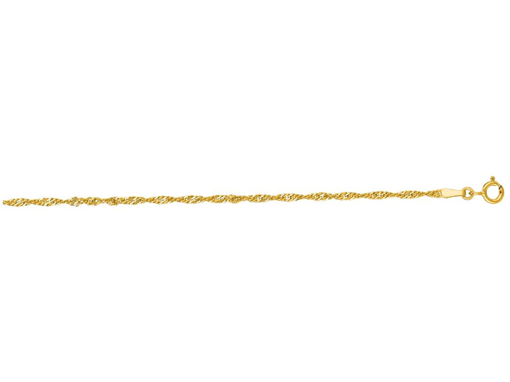 Finejewelers 14 Kt Yellow Gold 16 Inch 1.7mm Bright Cut Singapore Chain With Spring Ring Clasp