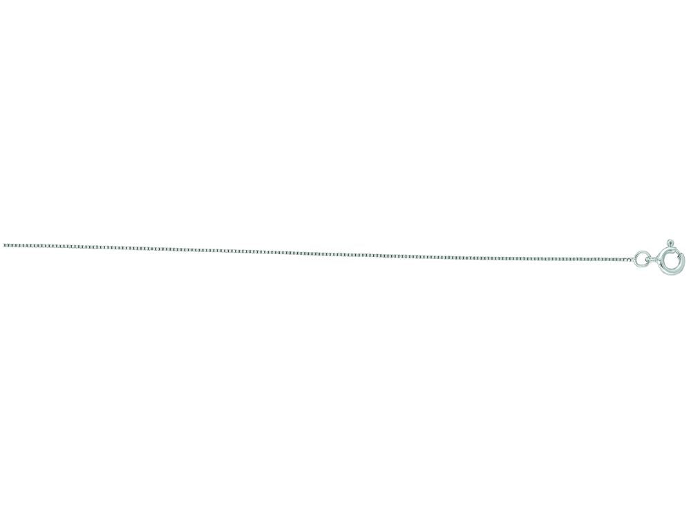 Finejewelers 14 Kt White Gold 18 Inch 0.45mm Shiny Classic Box Chain With Spring Ring Clasp