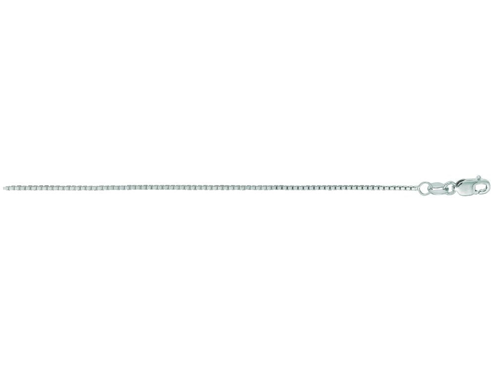 Finejewelers 14 Kt White Gold 18 Inch 1.0mm Shiny Classic Box Chain With Lobster Clasp