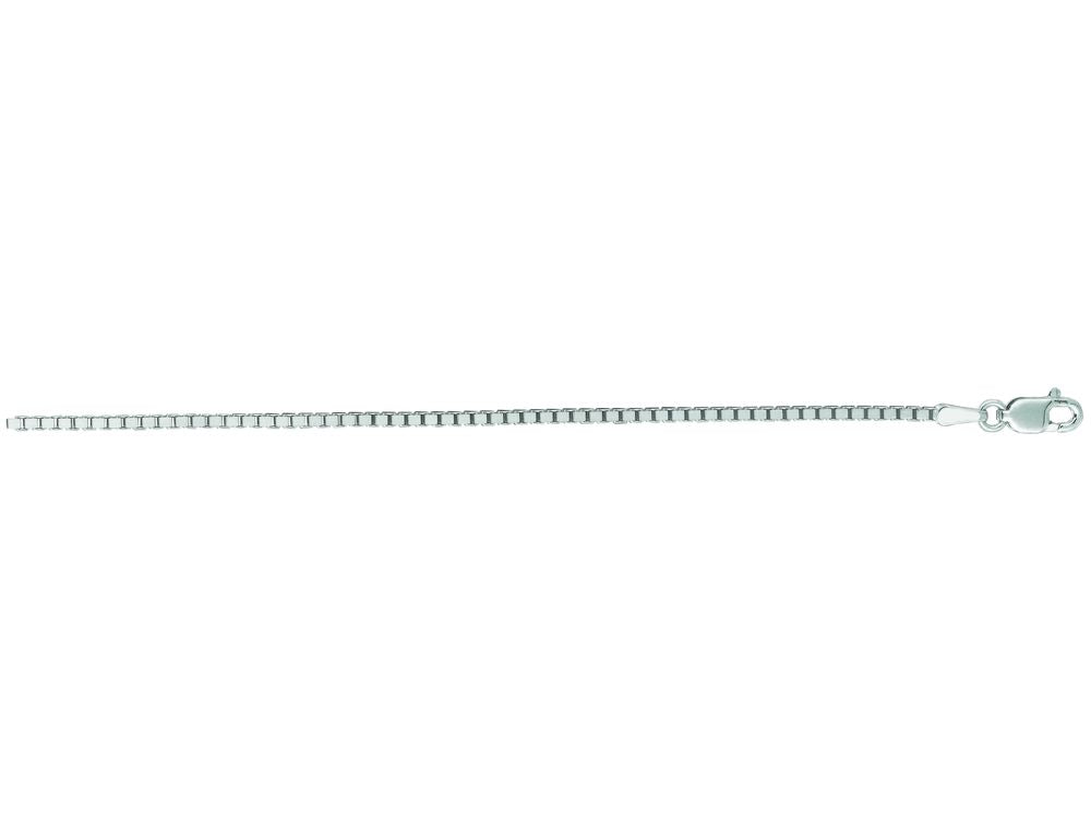 Finejewelers 14 Kt White Gold 18 Inch 1.4mm Shiny Classic Box Chain With Lobster Clasp