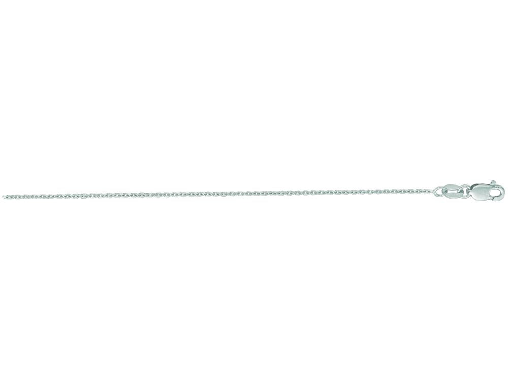 Finejewelers 14 Kt White Gold 16 Inch 1.1mm Bright Cut Cable Link Chain With Spring Ring Clasp