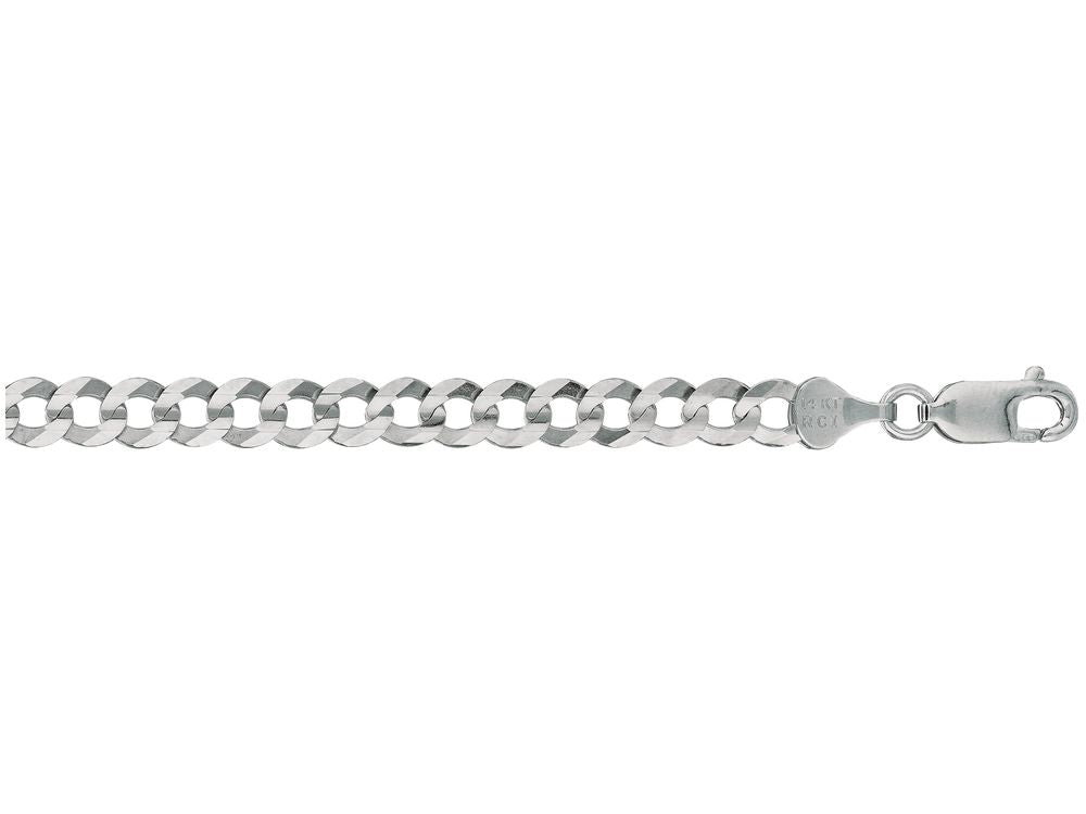 Finejewelers 14 Kt White Gold 20 Inch 5.7mm Bright Cut Comfort Curb Chain With Lobster Clasp