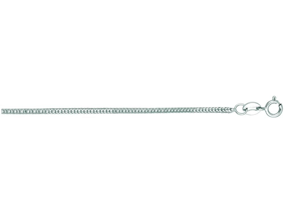 Finejewelers 14 Kt White Gold 18 Inch 1.0mm Foxtail Chain With Lobster Clasp
