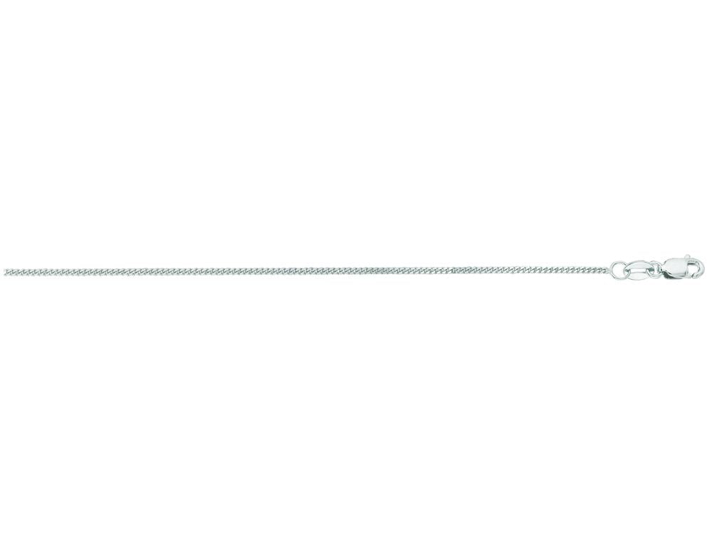 Finejewelers 14 Kt White Gold 18 Inch 1.0mm Bright Cut Gourmette Chain With Lobster Clasp