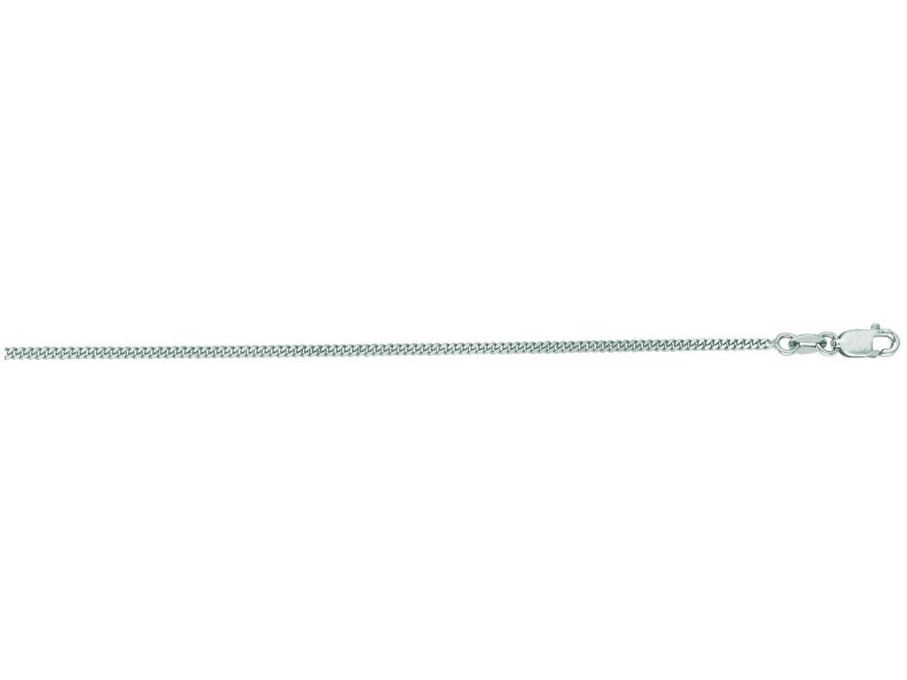Finejewelers 14 Kt White Gold 18 Inch 1.5mm Bright Cut Gourmette Chain With Lobster Clasp