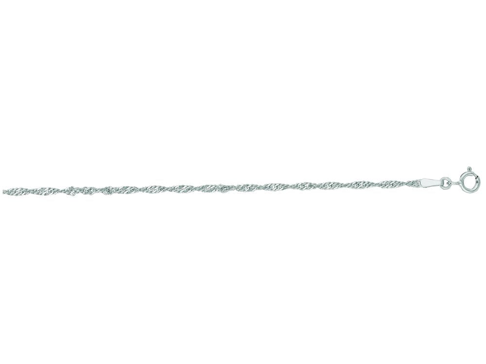 Finejewelers 14 Kt White Gold 18 Inch 1.7mm Classic Singapore Chain W Ith Lobster Clasp