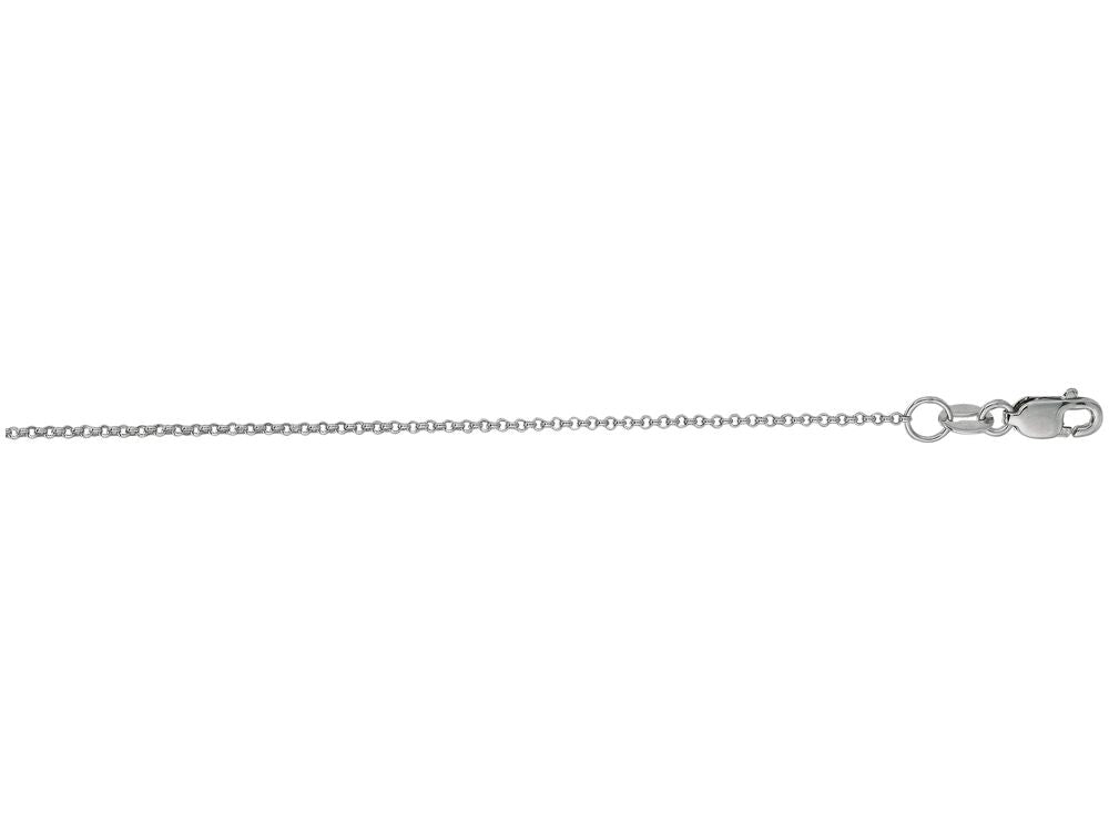 Finejewelers 14 Kt White Gold 18 Inch 1.1mm Bright Cut Round Rolo Chain With Lobster Clasp