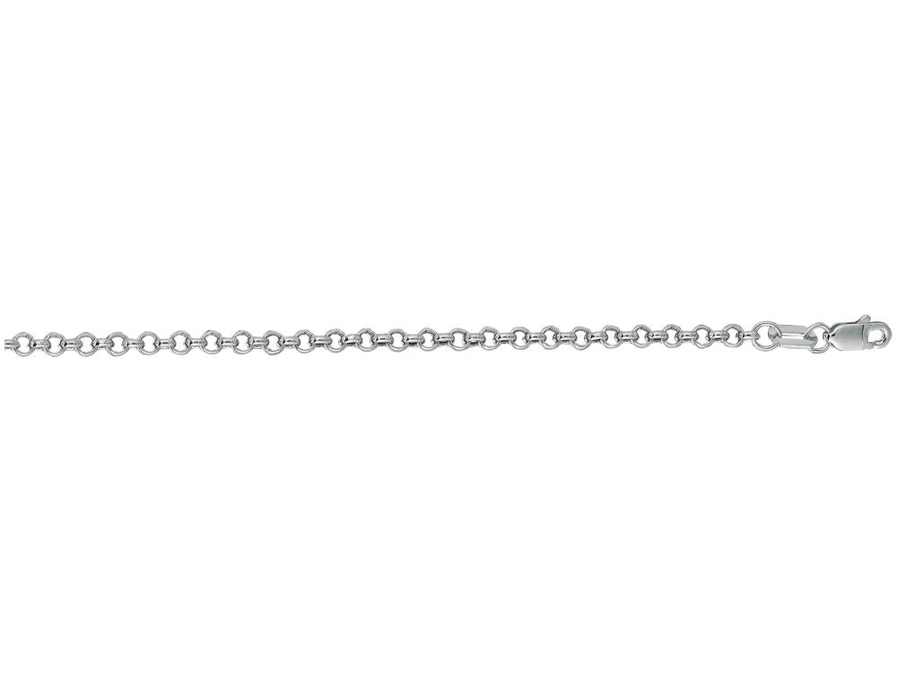 Finejewelers 14 Kt White Gold 16 Inch 2.3mm Bright Cut Round Rolo Chain With Lobster Clasp