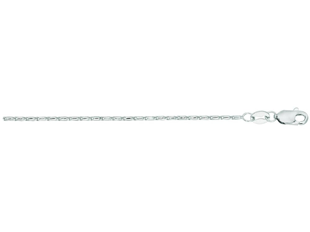 Finejewelers 14 Kt White Gold 18 Inch 0.9mm Bright Cut Lumina Pendant Necklace Chain With Lobster Clasp