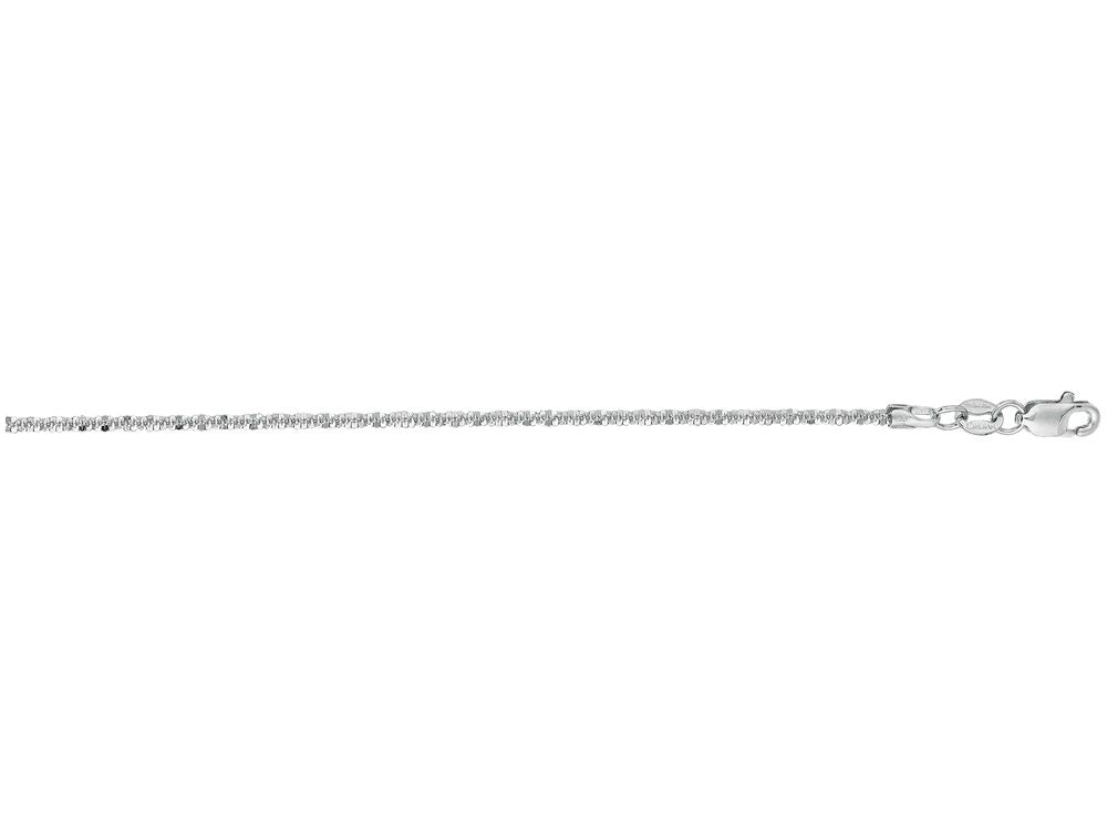 Finejewelers 14 Kt White Gold 16 Inch 1.5mm Bright Cut Sparkle Chain With Lobster Clasp