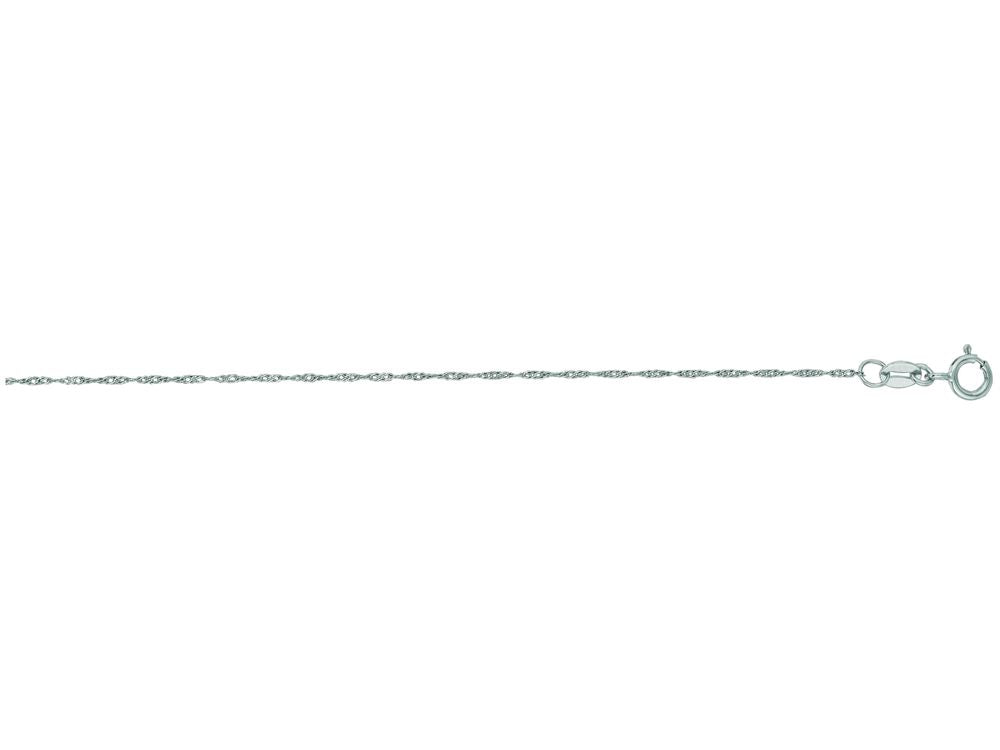 Finejewelers 14 Kt White Gold 18 Inch 0.8mm Bright Cut Singapore Chain With Spring Ring Clasp