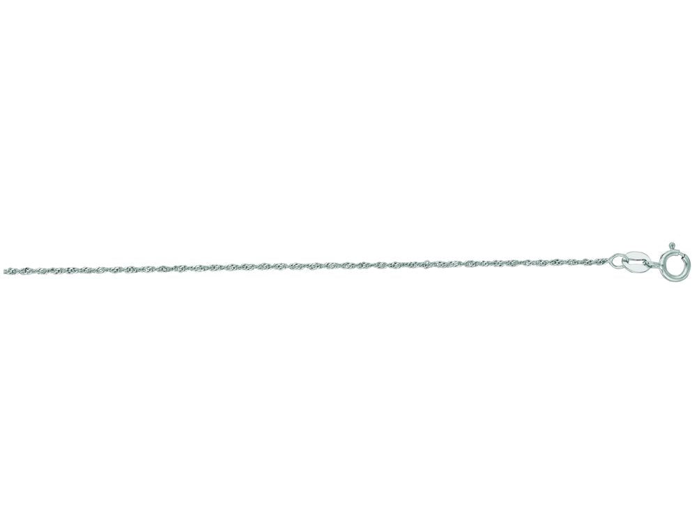 Finejewelers 14 Kt White Gold 18 Inch 1.0mm Bright Cut Singapore Chain With Spring Ring Clasp