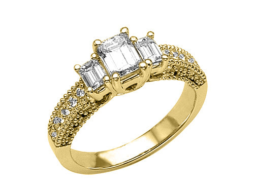Finejewelers Emerald Cut Diamonds Engagement Ring