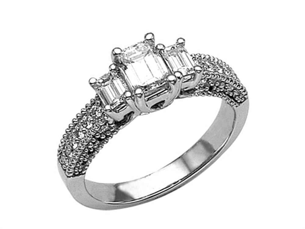 Finejewelers Emerald Cut Diamonds Engagement Ring
