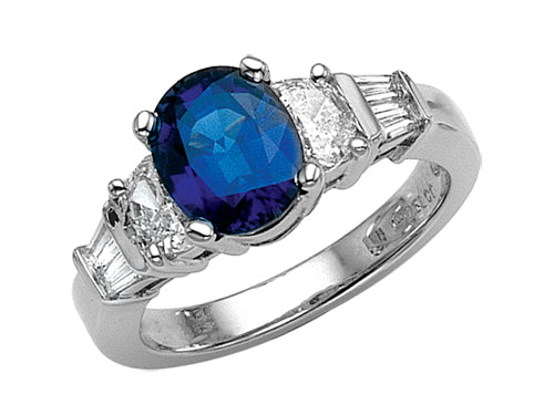 Finejewelers Genuine Sapphire Engagement Ring