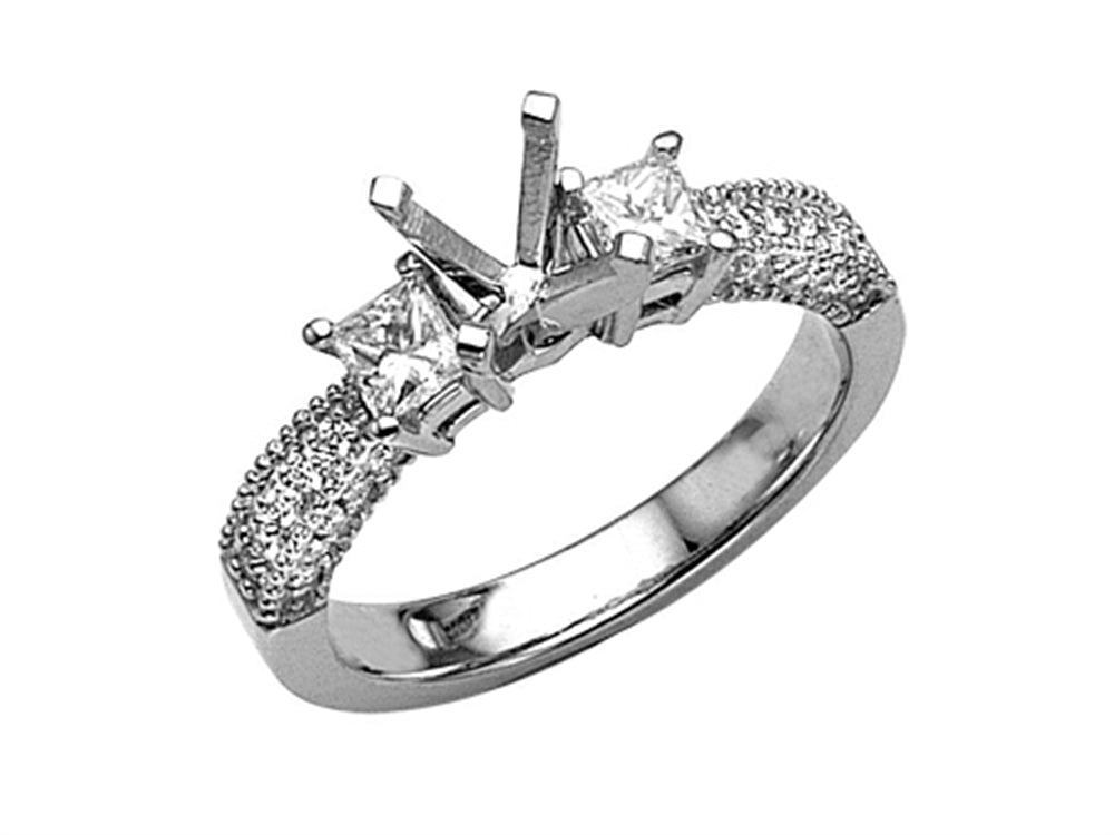 Finejewelers Princess Diamonds Engagement Ring