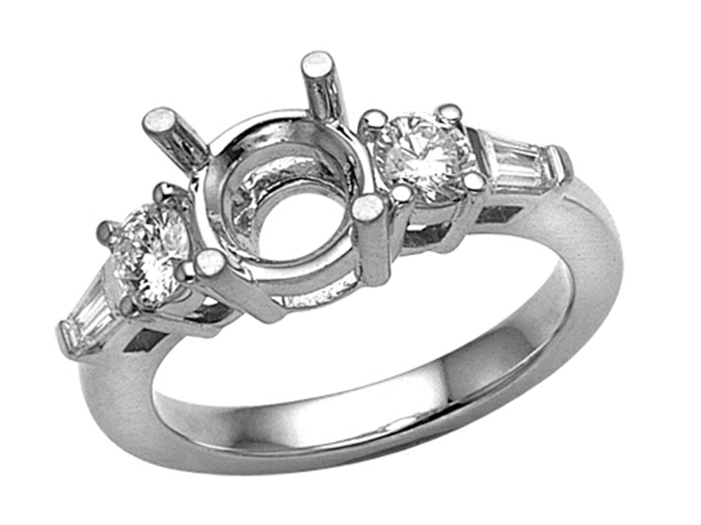 Finejewelers Baguette Diamonds Engagement Ring