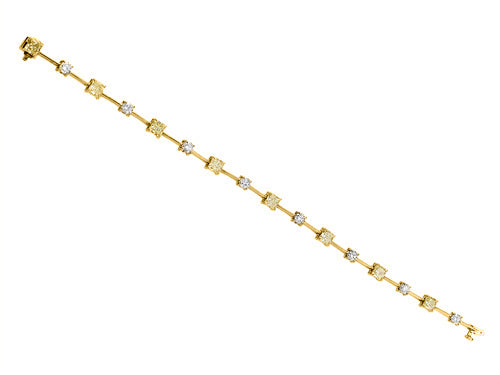 Finejewelers Fancy Yellow Diamonds Radiant and Round Diamond Bracelet