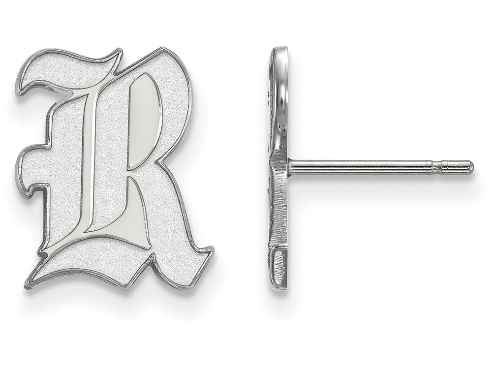 14k White Gold Logoart Rice University Small Post Earrings