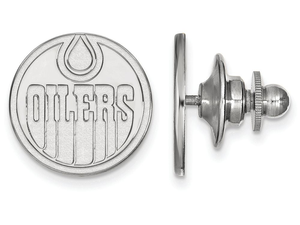 14k White Gold Nhl Logoart Edmonton Oilers Lapel Pin