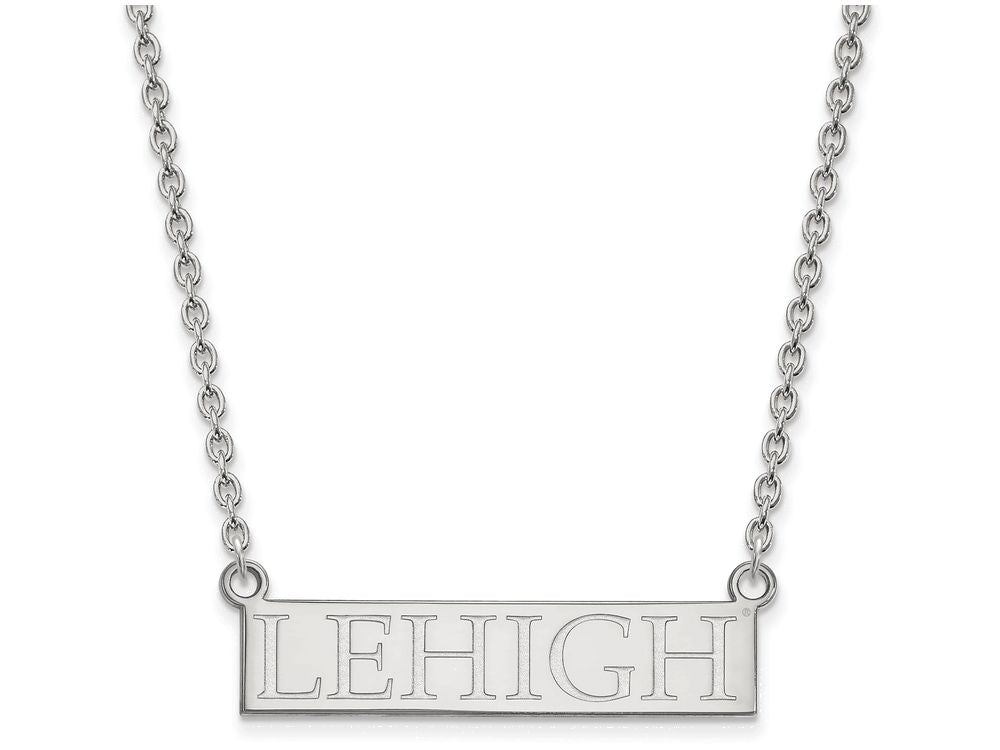 14k White Gold Logoart Lehigh University Large Pendant Necklace