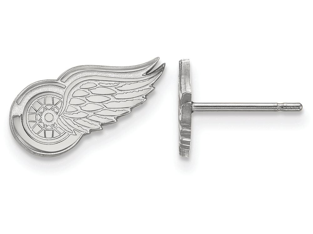 14k White Gold Nhl Logoart Detroit Red Wings Extra Small Post Earrings