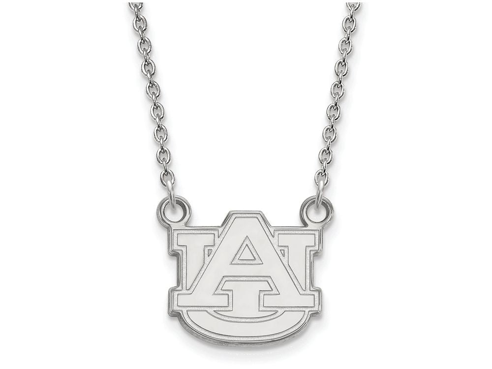 14k White Gold Logoart Auburn University Small Pendant Necklace