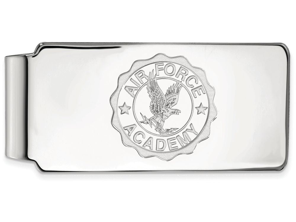 14k White Gold Logoart United States Air Force Academy Crest Money Clip