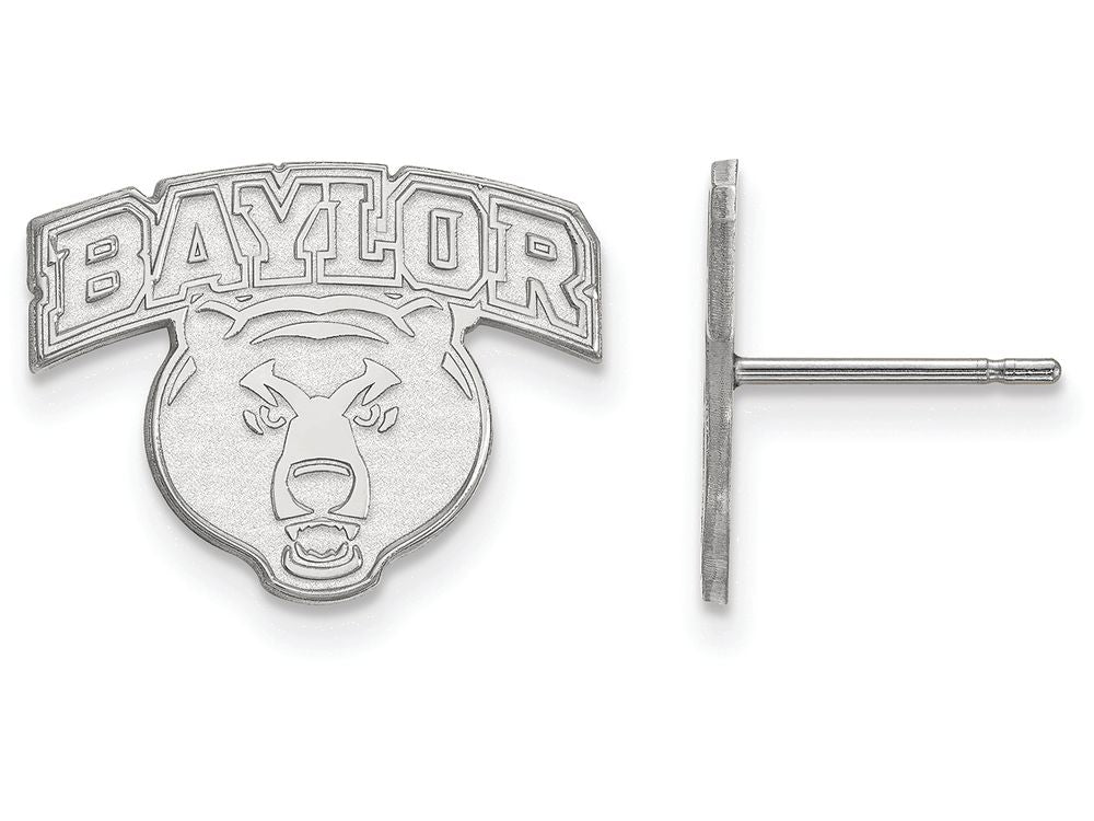 14k White Gold Logoart Baylor University Small Post Earrings
