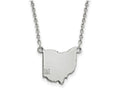 Logoart 14k White Gold Miami University State Necklace