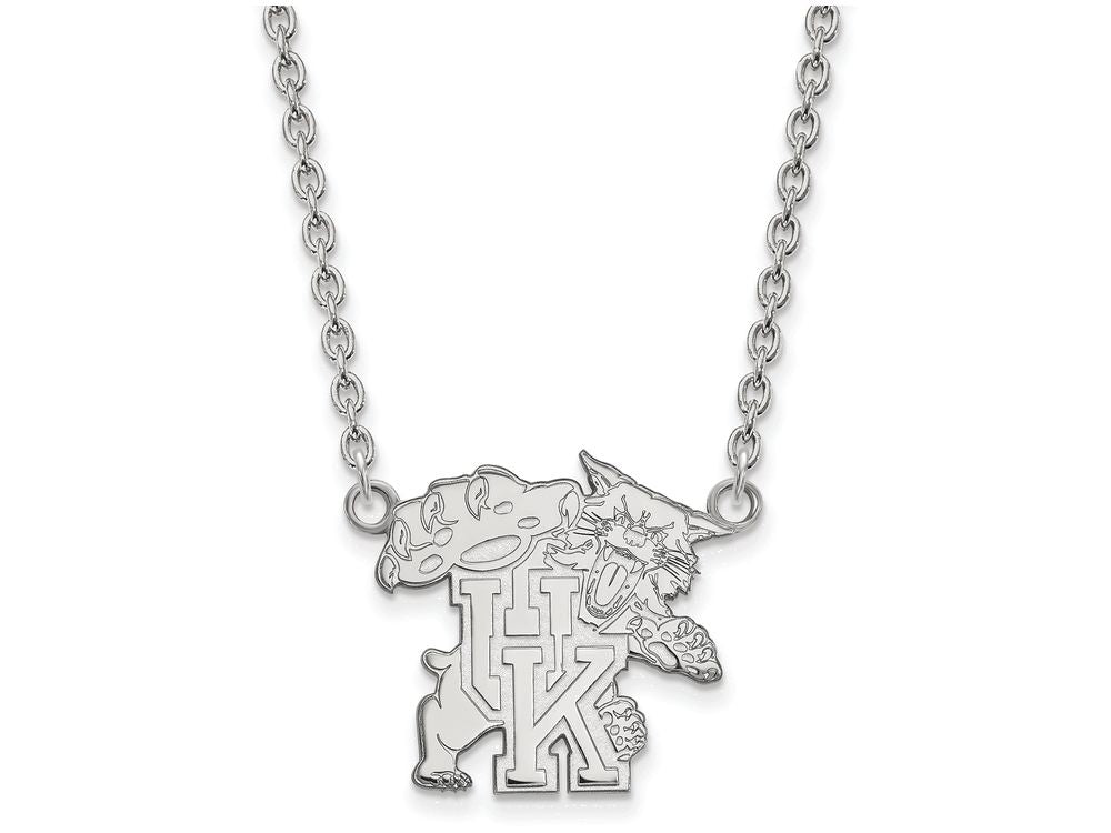 14k White Gold Logoart University Of Kentucky Large Pendant Necklace