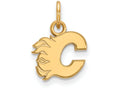 14k Yellow Gold Nhl Logoart Calgary Flames Extra Small Pendant