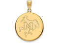 14k Yellow Gold Logoart Mcneese State University Large Disc Pendant