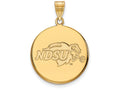 14k Yellow Gold Logoart North Dakota State Large Disc Pendant