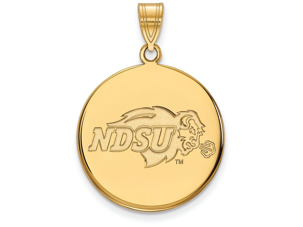14k Yellow Gold Logoart North Dakota State Large Disc Pendant
