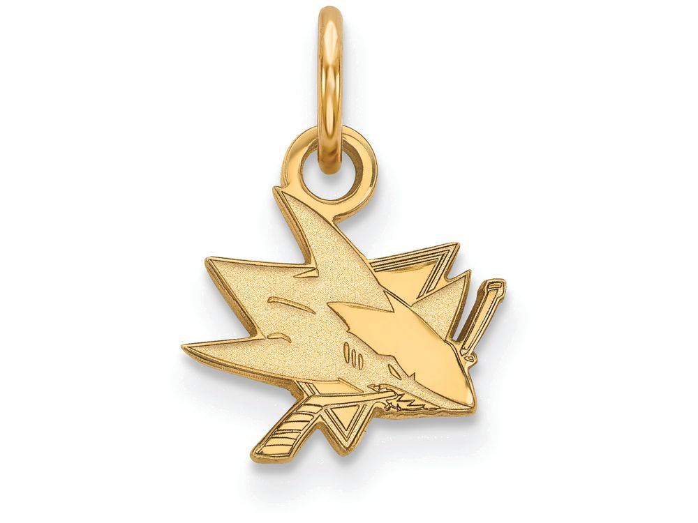 14k Yellow Gold Nhl Logoart San Jose Sharks Extra Small Pendant