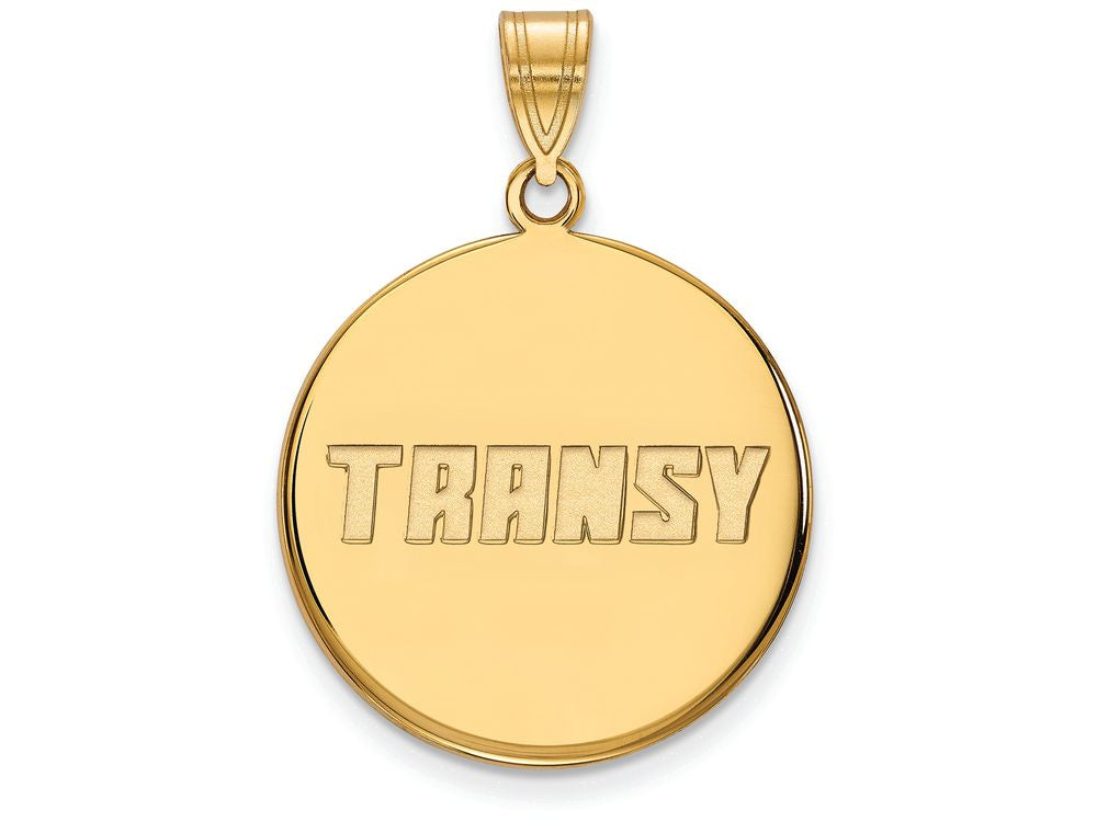 14k Yellow Gold Logoart Transylvania University Large Disc Pendant