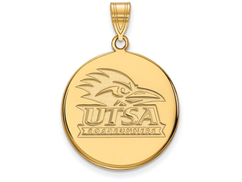 14k Yellow Gold Logoart University Of Texas At San Antonio Large Disc Pendant