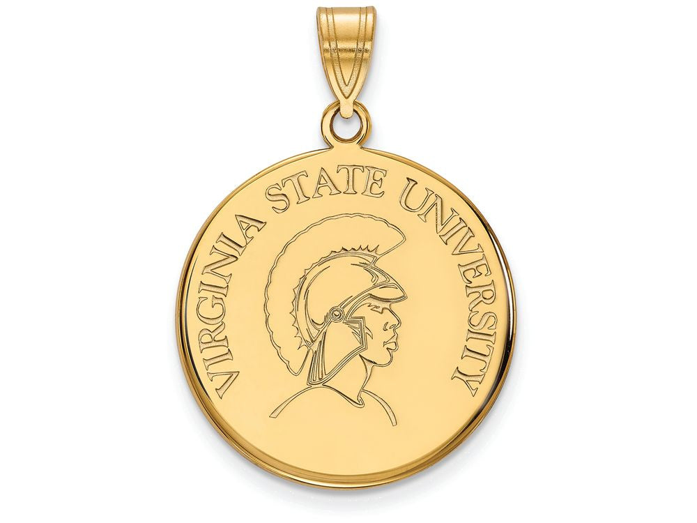 14k Yellow Gold Logoart Virginia State University Large Disc Pendant