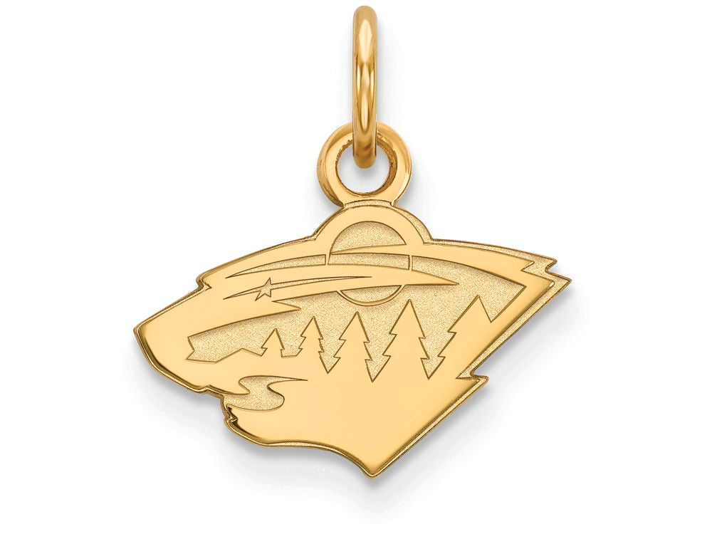 14k Yellow Gold Nhl Logoart Minnesota Wild Extra Small Pendant