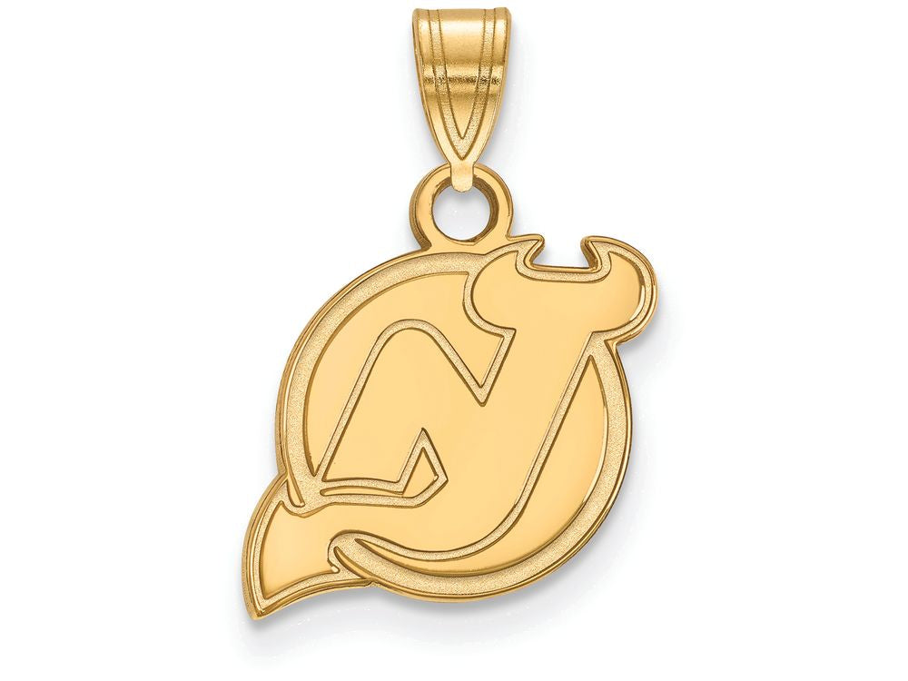 14k Yellow Gold Nhl Logoart New Jersey Devils Small Pendant
