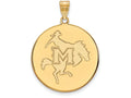 14k Yellow Gold Logoart Mcneese State University Extra Large  Disc Pendant