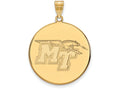 14k Yellow Gold Logoart Middle Tennessee State University Extra Large  Disc Pendant