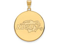 14k Yellow Gold Logoart North Dakota State Extra Large  Disc Pendant
