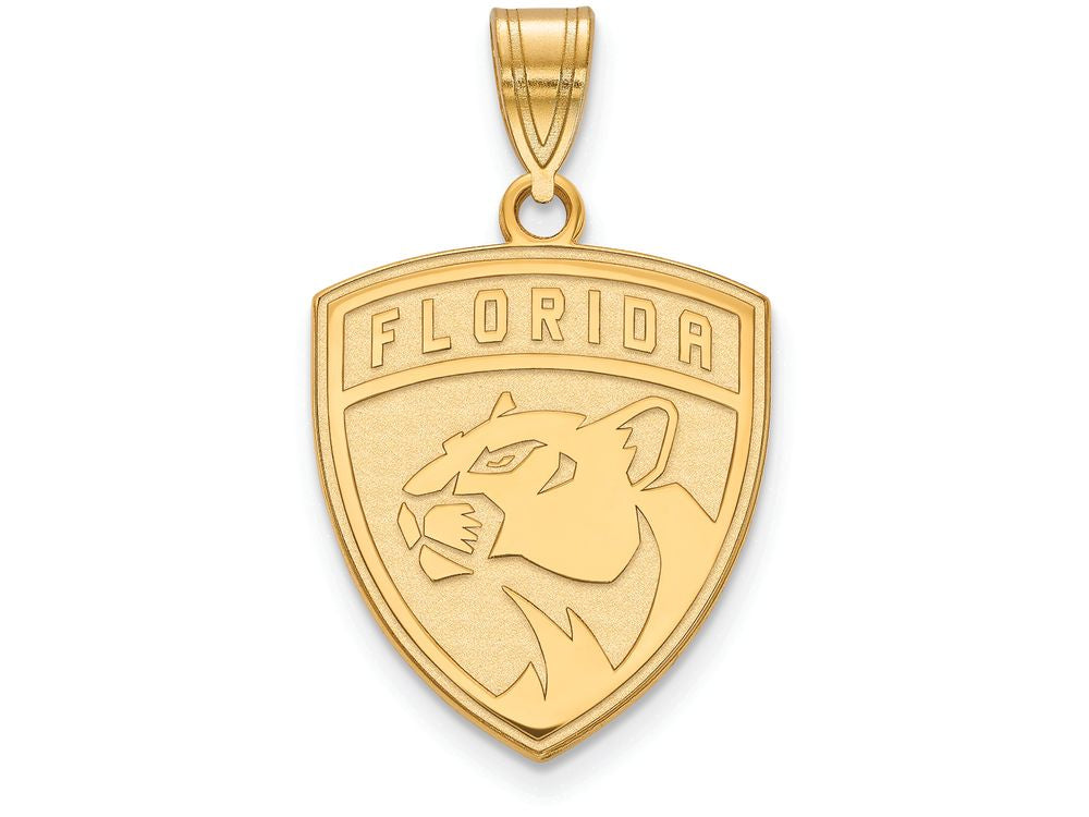 14k Yellow Gold Nhl Logoart Florida Panthers Large Pendant